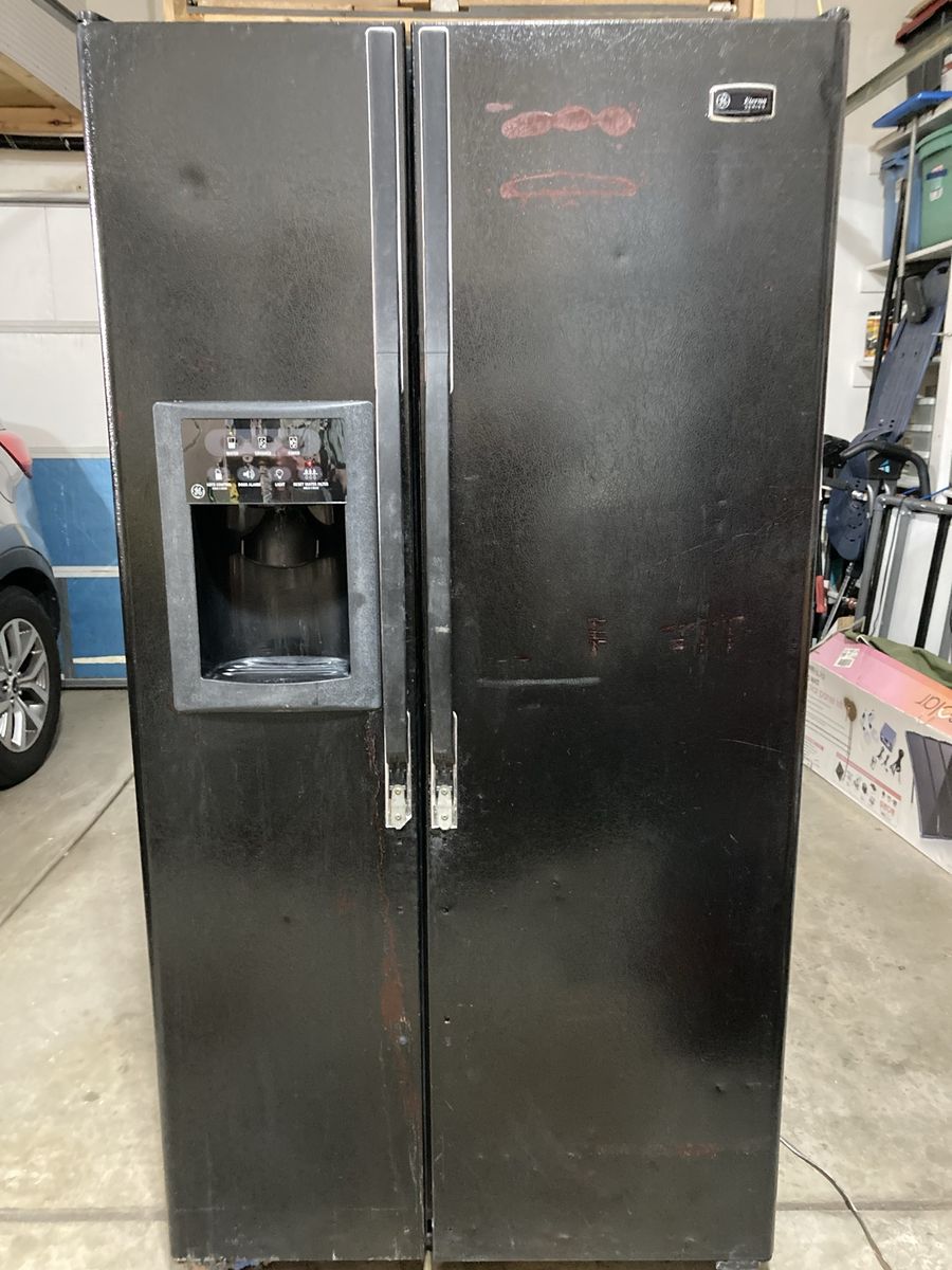 GE Profile Black Side-by-Side Refrigerator with Ice & Water Dispenser