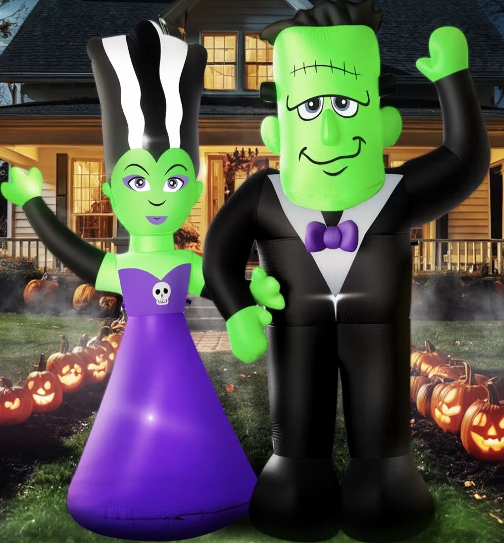 Halloween 7' Frankenstein Bride Inflatable Graveyard Cemetery Home Decor Decoration Prop