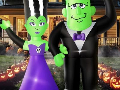 Halloween 7' Frankenstein Bride Inflatable Graveyard Cemetery Home Decor Decoration Prop