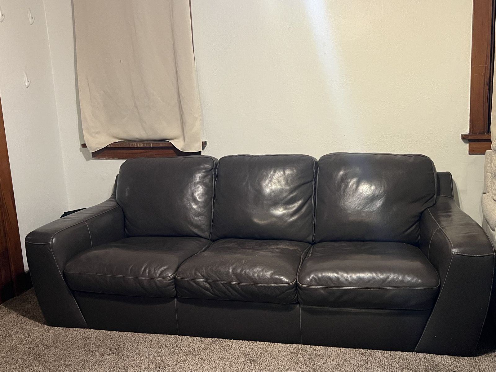 Gray Leather Couch