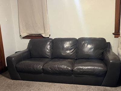 Gray Leather Couch