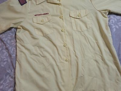 Vintage Boy Scouts of America Women's Uniform Shirt Size XL Yellow Short Sleeve