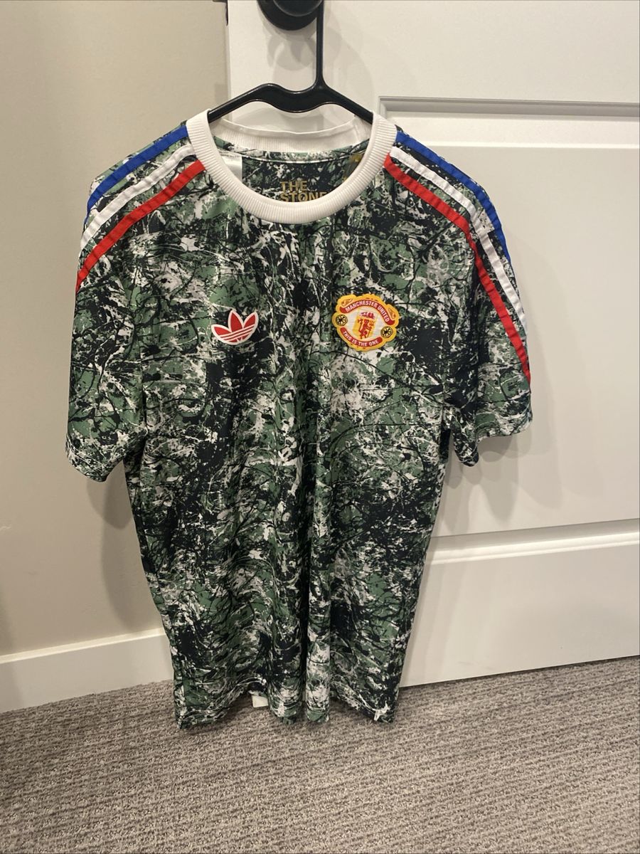 Adidas Manchester United x Stone Roses special edition football jersey XL