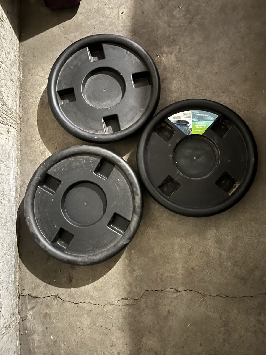 Black Plant Caddies With Locking Wheels