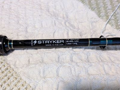 New, Custom Stryker Salt Water Casting Rod 2-piece, 7'6", Med Fast 20-40#