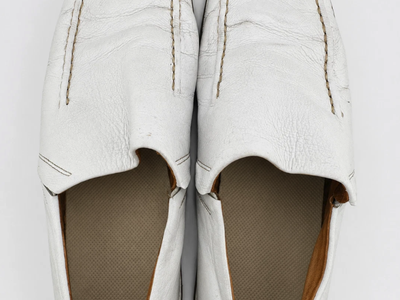 Hush Puppies Men's 8.5 White Leather Slip On Loafers Comfort Casual Shoes EU42