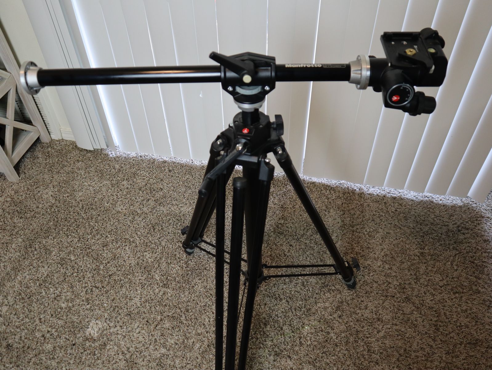 Manfrotto Tripod, Reproduction Arm/Double Camera Attachment & 3-Way, Geared Pan-and-Tilt Head Set