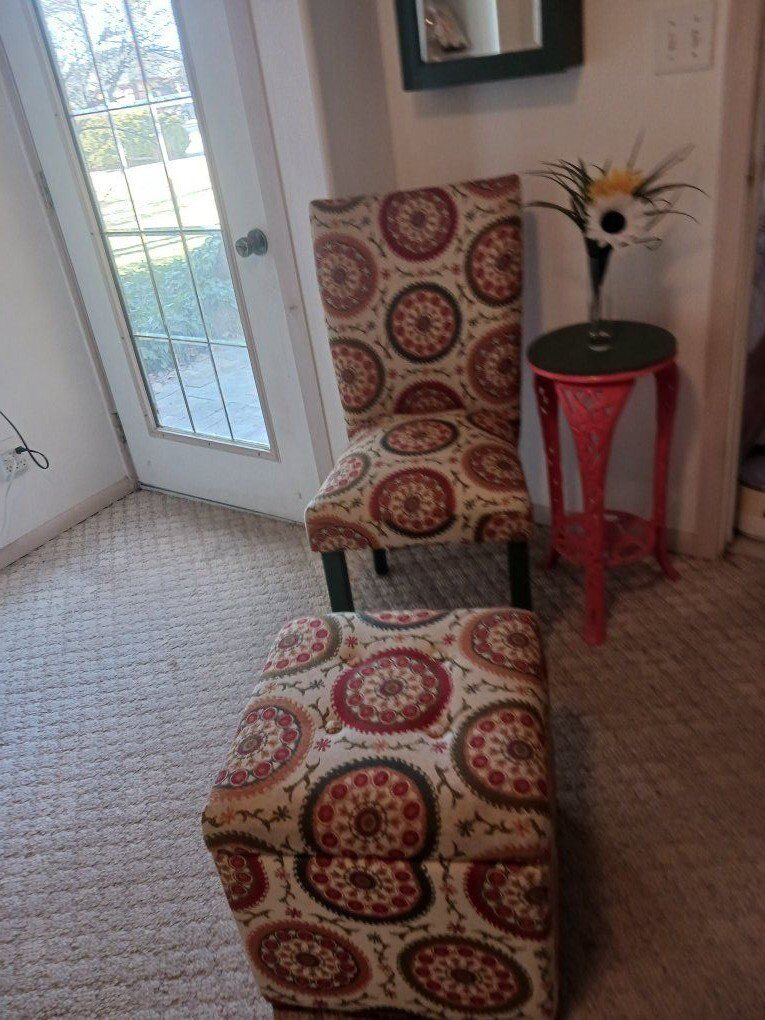 Chairs, matching ottomans