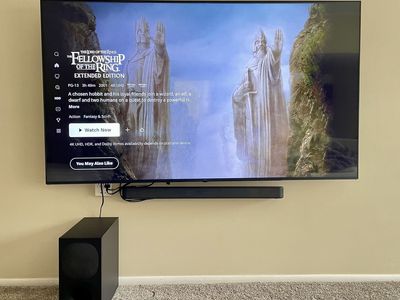 LG 75 Inch TV, Swivel and Tilting Wall Mount, Sony Soundbar and Subwoofer