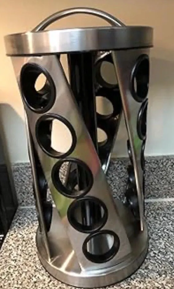 Kamenstein Spice Rack Revolving Organizer 20 Jar Stainless Steel Kitchen Storage