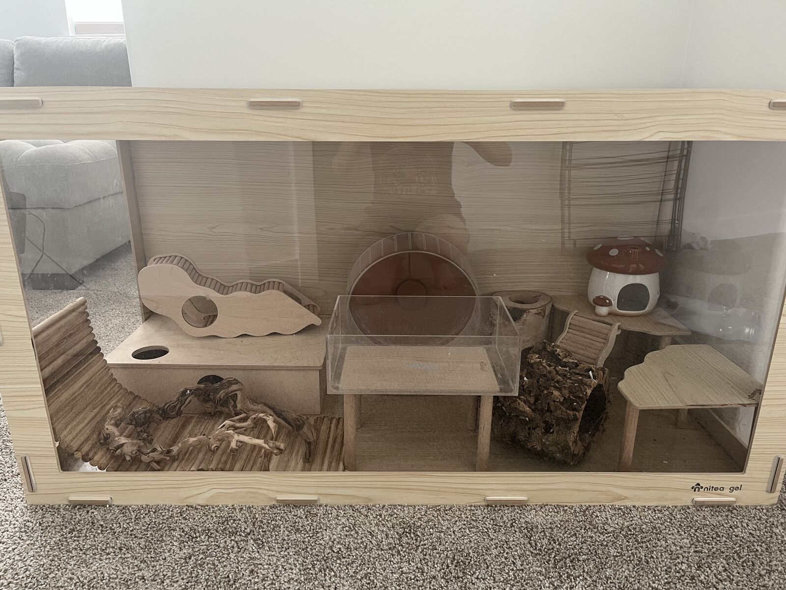 Niteangel Giant Huge Extra Large Pet Small Animal Enclosure Cage w/ Wheel, Hamster Gerbils Mice Lemming