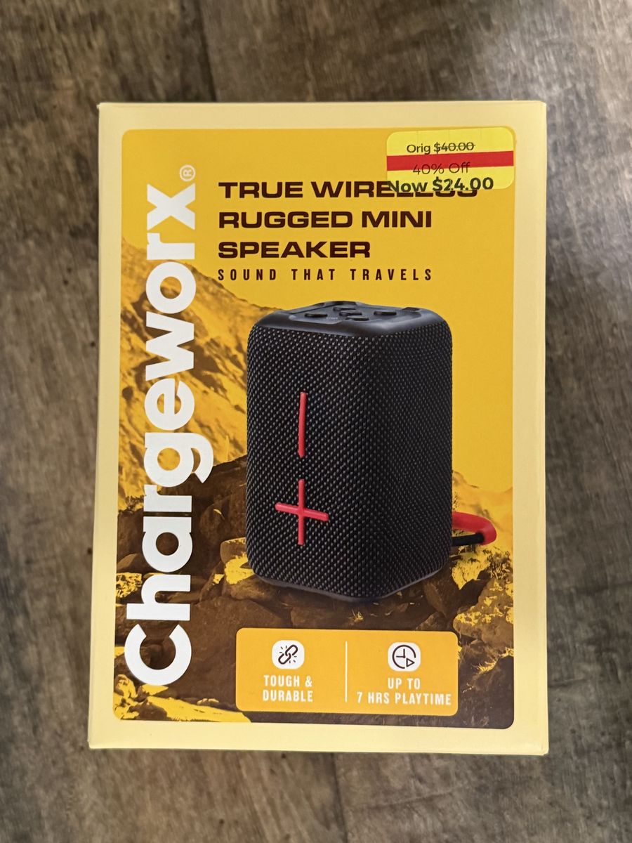 ChargeWorx True Wireless Rugged Mini Bluetooth Speaker - New $25