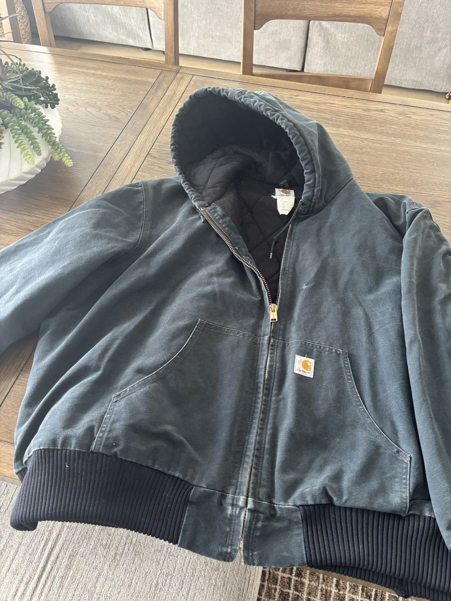 Carhartt J140 BLK Quilted Flannel Lined Active Jacket Black Size 4XL