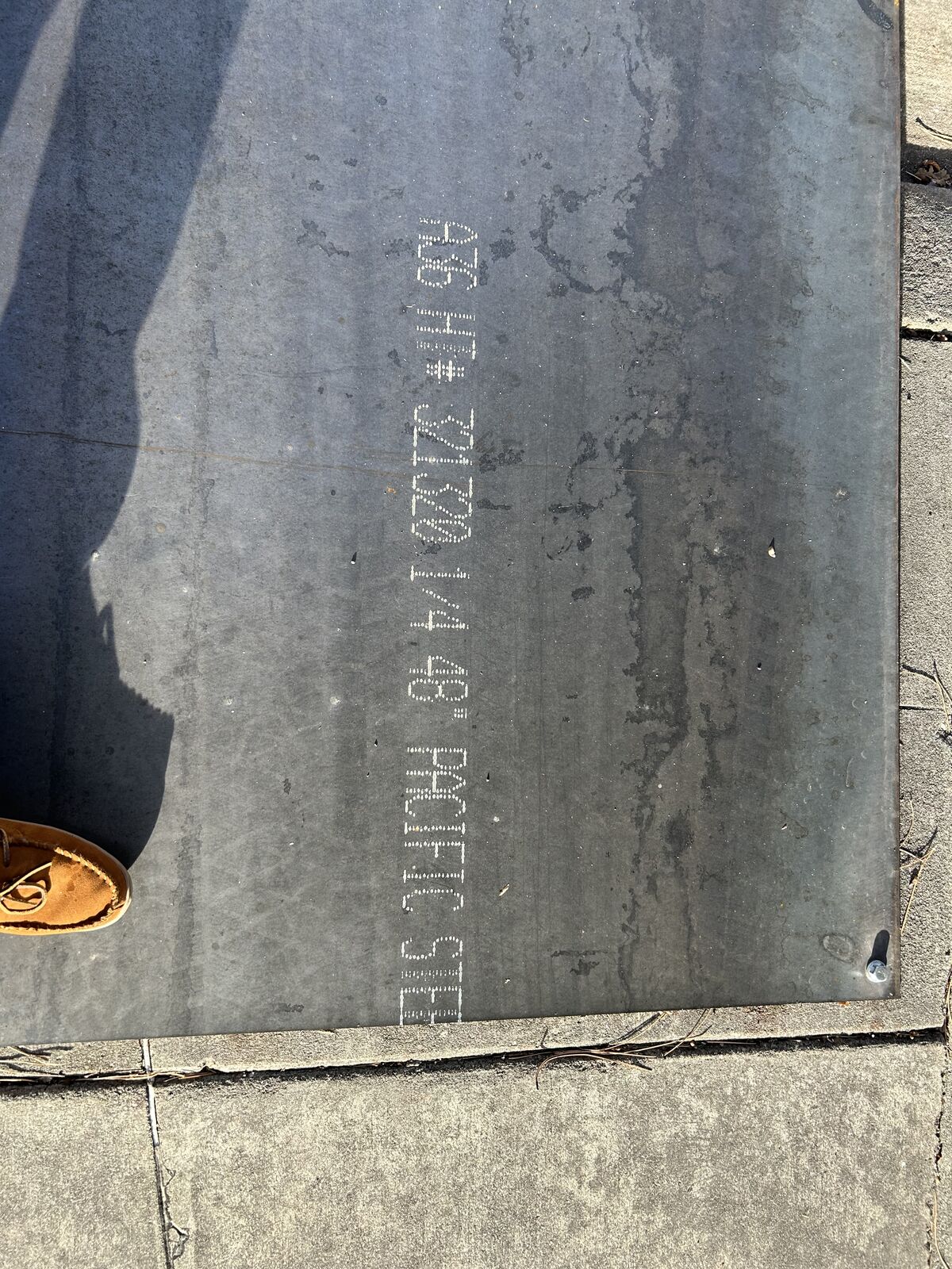 1/4" 4' x 8' Steel Grade A 36 Heat Number 321320 Pacific Steel