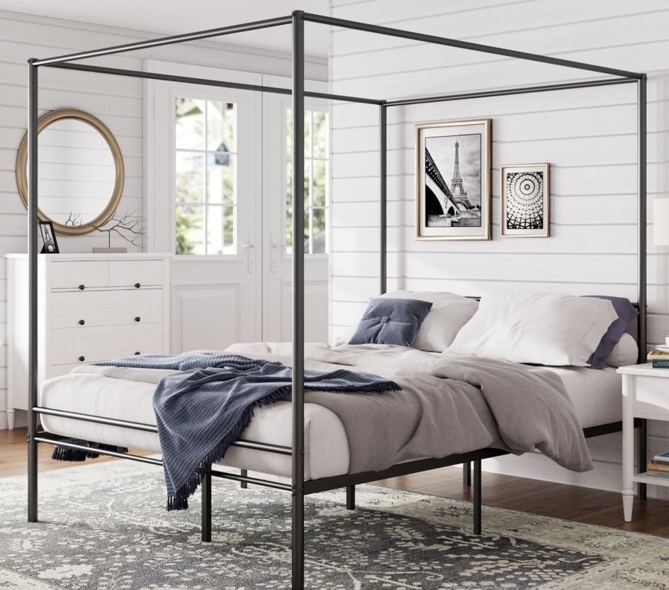 Full Size Metal Canopy Bed Frame