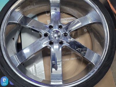 Chrome Rims & Tires for Car/SUV - Some Wear & Tear