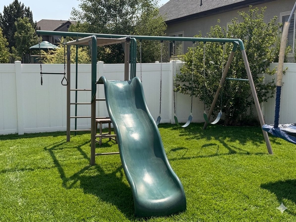 Lifetime Metal Swing Set & Slide Combo - Kids' Backyard Playset