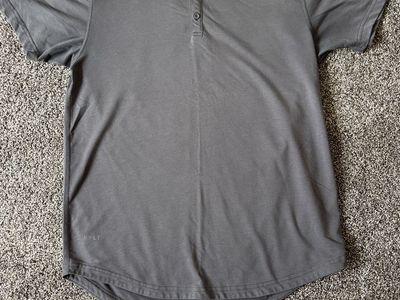 BYLT Drop Cut Henley Men's Gray Shirt- Size Medium