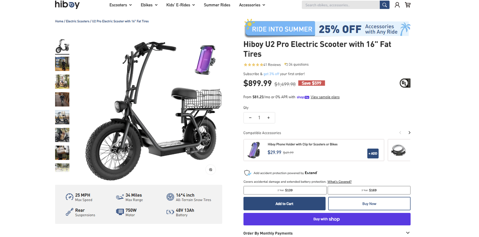 Hiboy U2 Pro Electric Scooter