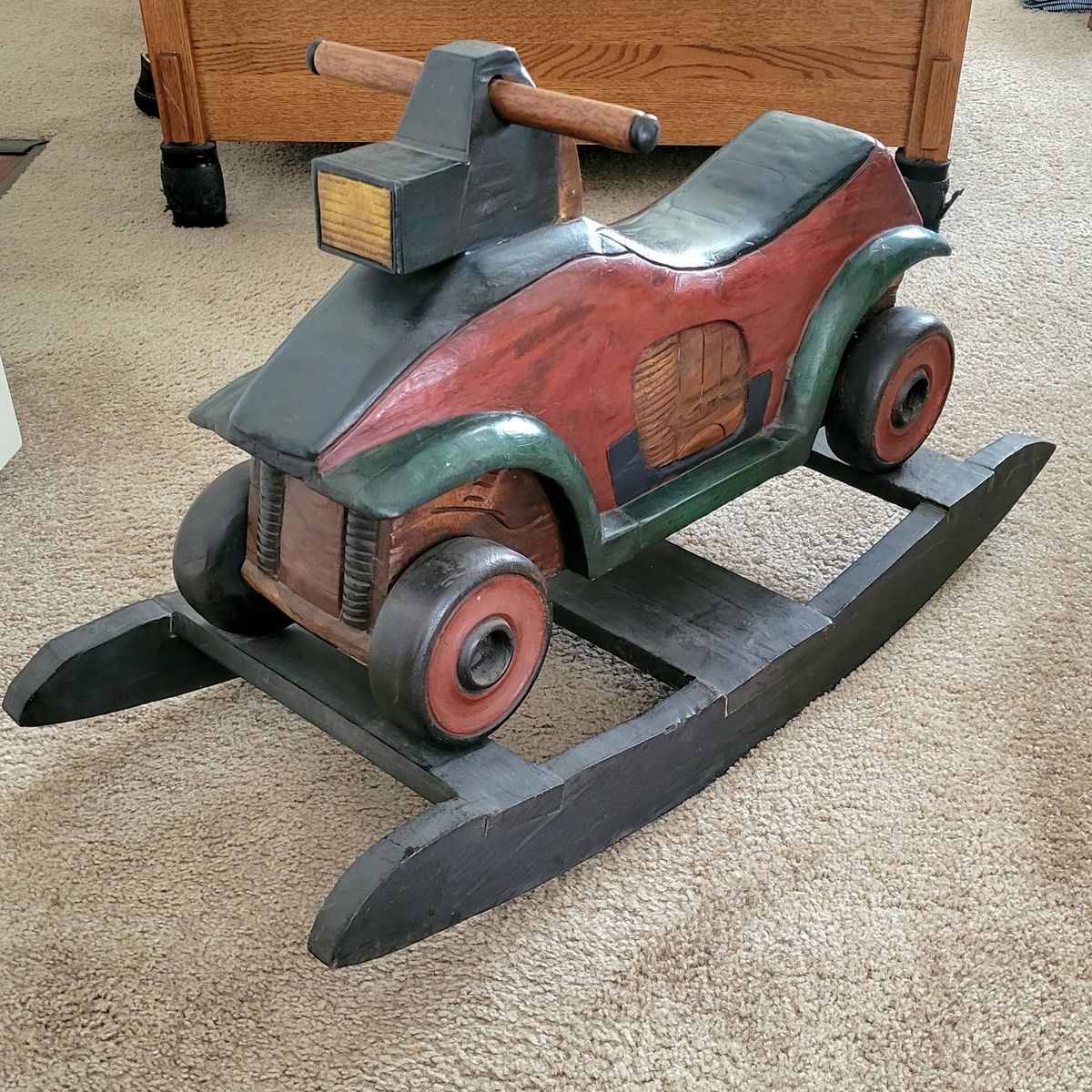 Classic Retro Wooden Car Shaped Rocker