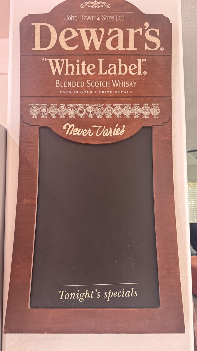 Dewars chalk blank board