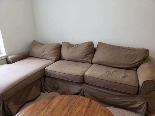 Pottery Barn Couch With Chaise and removable washable covers