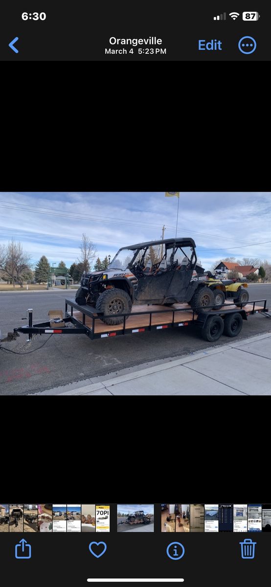 20ft Dual Axle Utility Flatbed Trailer with Wooden Deck