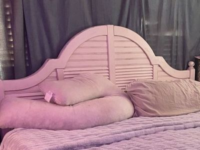 King size farmhouse white headboard