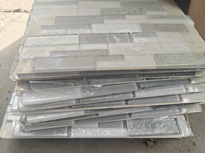 Unbranded Gray/White Glass & Stone Mosaic Backsplash Tiles