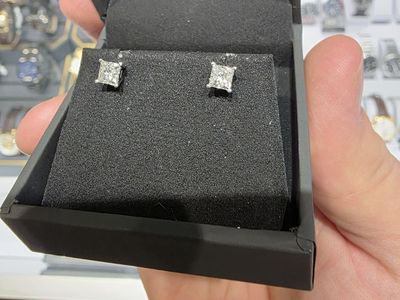 Two sets diamond earrings