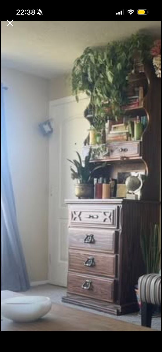 2 piece wood hutch