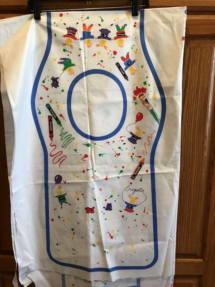 Crayola Kids DIY Apron Smock Fabric Panels Uncut Patterns, Wamsutta OTC, Binney and Smith