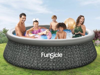 Funsicle 10’x30” Quickset above ground Designer Pool Set with filter New