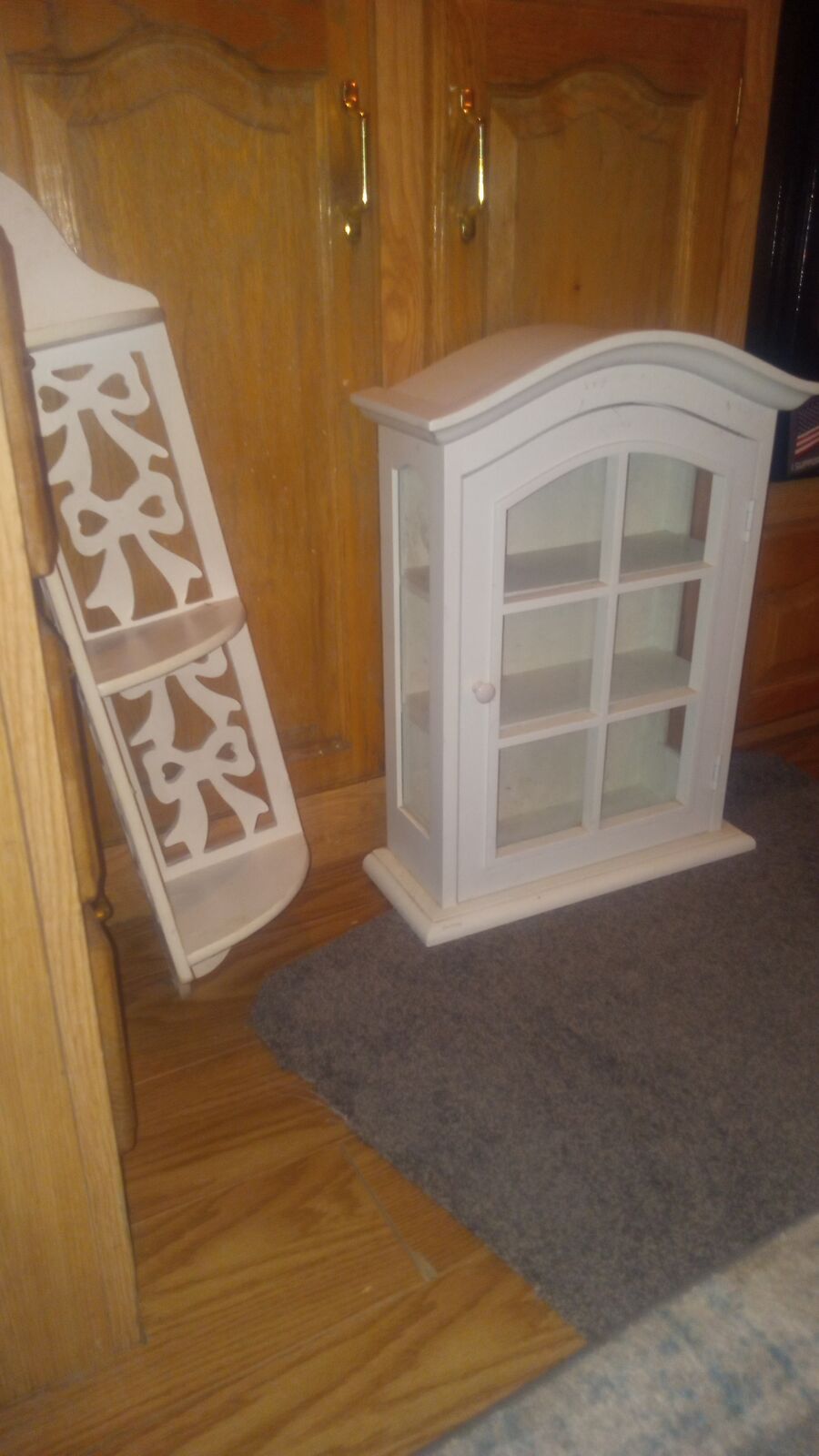 Curio/Medicine Cabinet and Corner Shelf