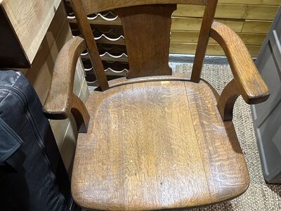 Wooden Rolling Office Chair