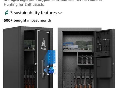 KAER Biometric Gun Safe - Fingerprint & Keypad Lock Cabinet for Rifles