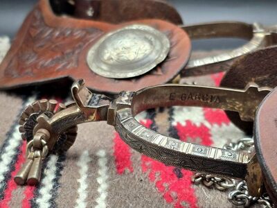 Vintage E. Garcia Silver Overlay Spurs