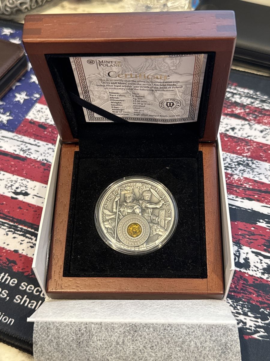 2021 Niue 2 oz .999 Silver Ares and Mars Coin