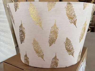 Laundry Basket - pink & Gold