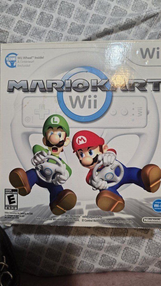 Wii MARIO KART GAME/WHEEL (NEW)