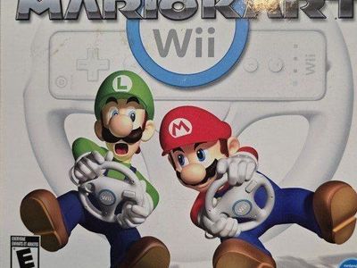 Wii MARIO KART GAME/WHEEL (NEW)