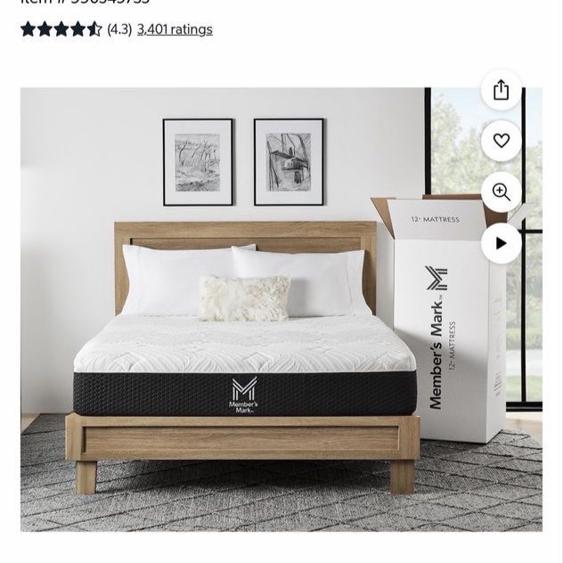 Members Mark 12 inch full mattress