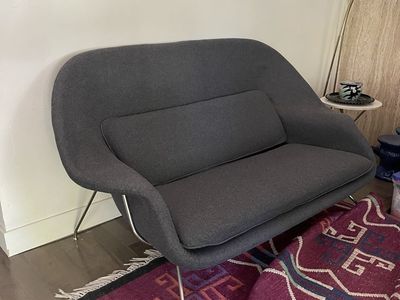 Replica Mid Century Vintage Knoll Womb Settee Loveseat Sofa by Kardiel
