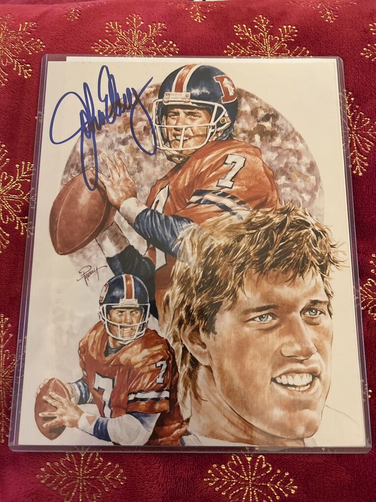 John Elway Autograph 8x10 Football Auto Phot W/coa