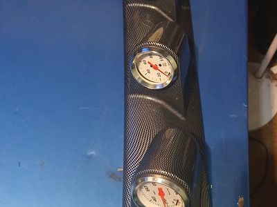 Custom Triple Gauge Pod with Oil Pressure, Water Temp, and Voltage Gauges - Carbon Fiber Look