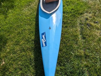 17 ft Fiberglass Lake/Ocean Kayak with Carbon Paddle - Lightweight & Smooth Paddling