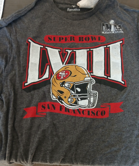 Fanatics Super Bowl LVIII San Francisco 49ers Gray T-Shirt Football NFL Adult-Extras