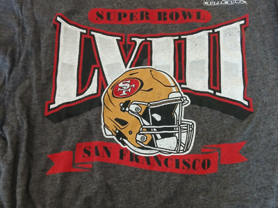 Fanatics Super Bowl LVIII San Francisco 49ers Gray T-Shirt Football NFL Adult-Extras