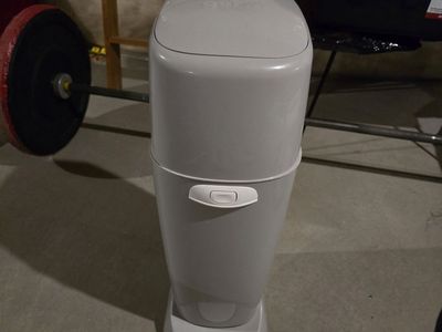 Ubbi Diaper Pail - Gray Steel Odor Locking Disposal System with Foot Pedal
