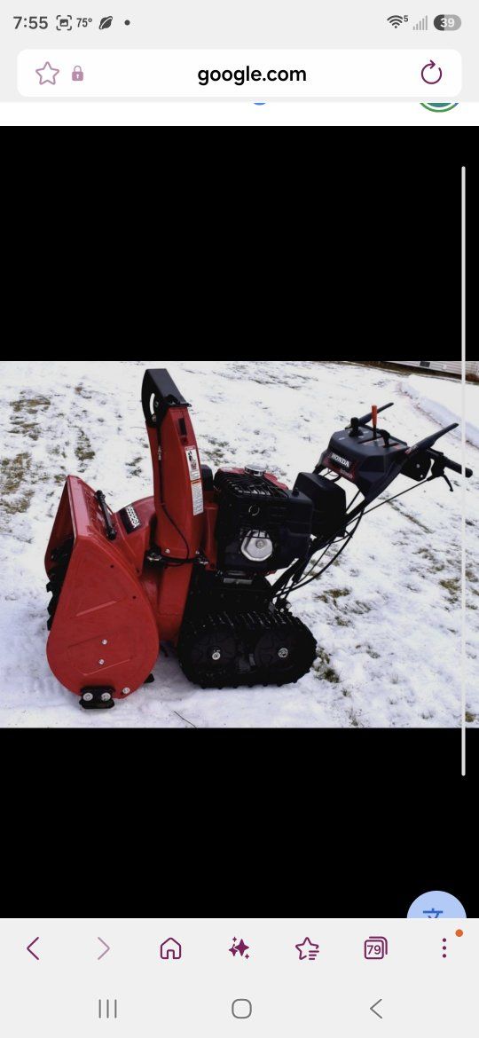 As new Honda 928 Snow Blower - (Used a few times)